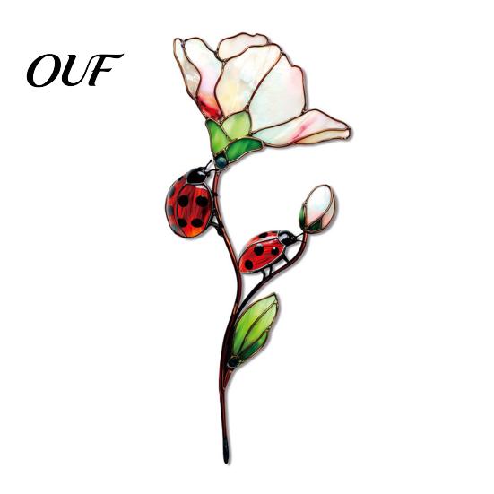 Colorful Yard Stakes Planter Insert Stake, Double-Sided, Flower Pot Decor Metal Outdoor Insect Animal Stake for Plant Pots Bed Decoration Creative