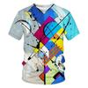 Abstract Graffiti Line T-shirt Men Harajuku Street Irregular 3D Printed Striped T Shirts Harajuku Colorful Pattern 2025 Tee Top