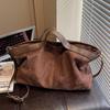 New High-end Casual Commuter Bag Retro Versatile Texture Large Capacity Tote Bag Suede Shoulder Messenger Bag