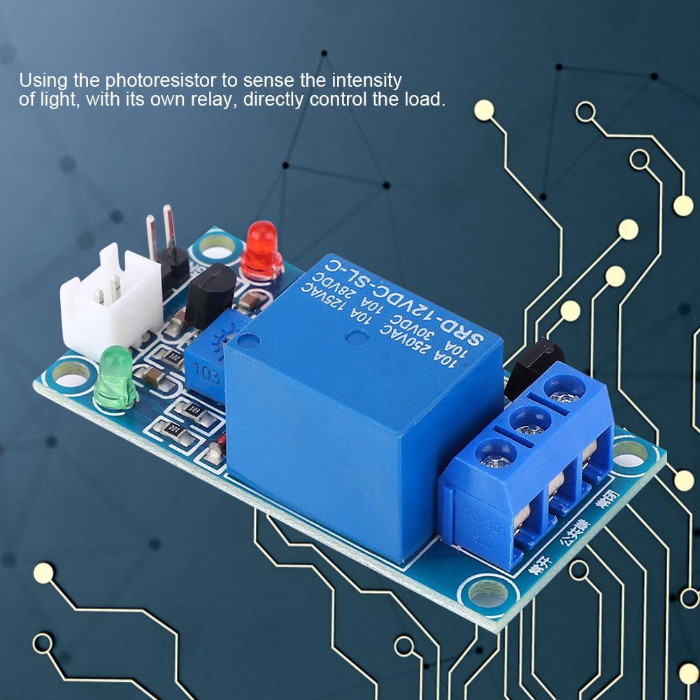 12V Light Control Switch Detection Sensor Photoresistor Relay Module With Extension Cord