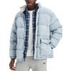 Мужская куртка пуховик Levis однотонная на молнии со стойкой синяя A5803-0000