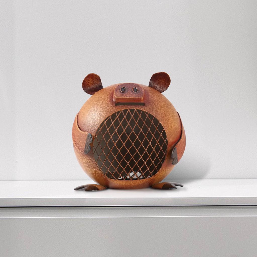 Lovely Piggy Bank Money Saving Bank for Kids Iron Coin Bank Nursery Gift Decor Decorative Ornament