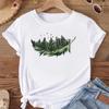 (Asian Size) Women Feather Trend Lovely 90s Trend Print Tee Top Fashion T Shirt Woman Female T Clothing Short Sleeve Graphic T-shirts