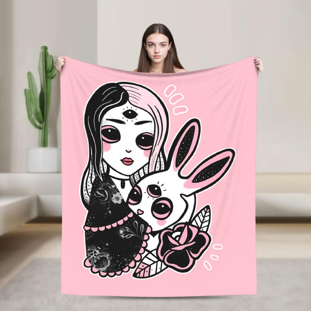 Super Soft Blanket Decorative Dark Alice Madness Returns Game Throw Blanket Flannel Bedspread For Outdoor Sofa Bed Cover