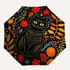 1pc Cat Flowers Automatic Open/Close Umbrella, Portable Folding Umbrella for Travel,suitable as a gift for various festivals