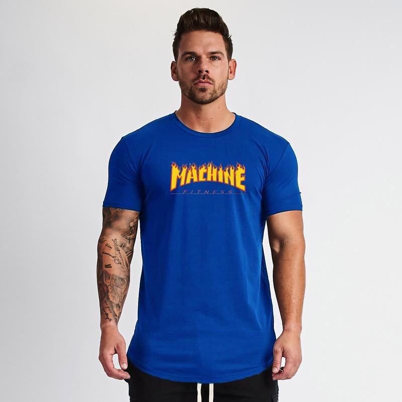 Muscleguys Мужской облегающий летний новый топ с принтом для тренировок на открытом воздухе и бега