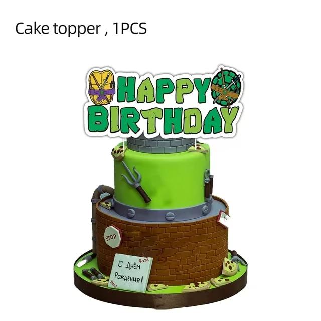 Cartoon Turtles Birthday Party Decoration Favors Cups Plates Stickers Bunting Flag Balloons For Kids Favors Baby Shower Supplies