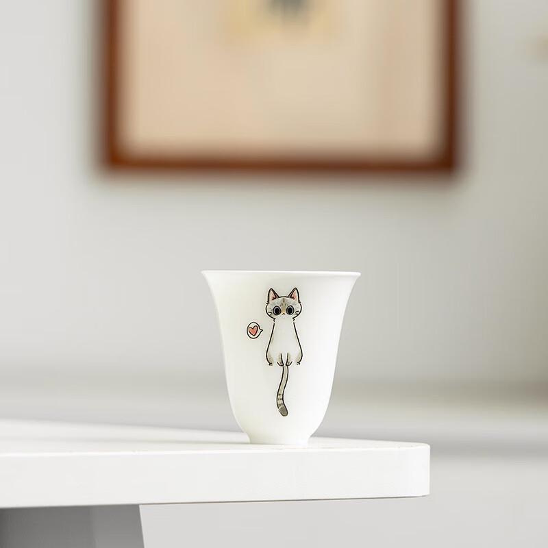 Shangqi Sunbathing Cat Ceramic Master Teacup