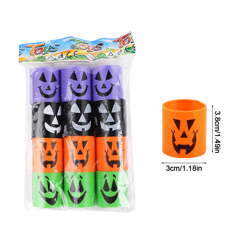12/24pcs Halloween Theme Coil Springs Toys Kids Halloween Party Favors Trick or Treat Gifts Boy Girl Birthday Goodie Bag Fillers