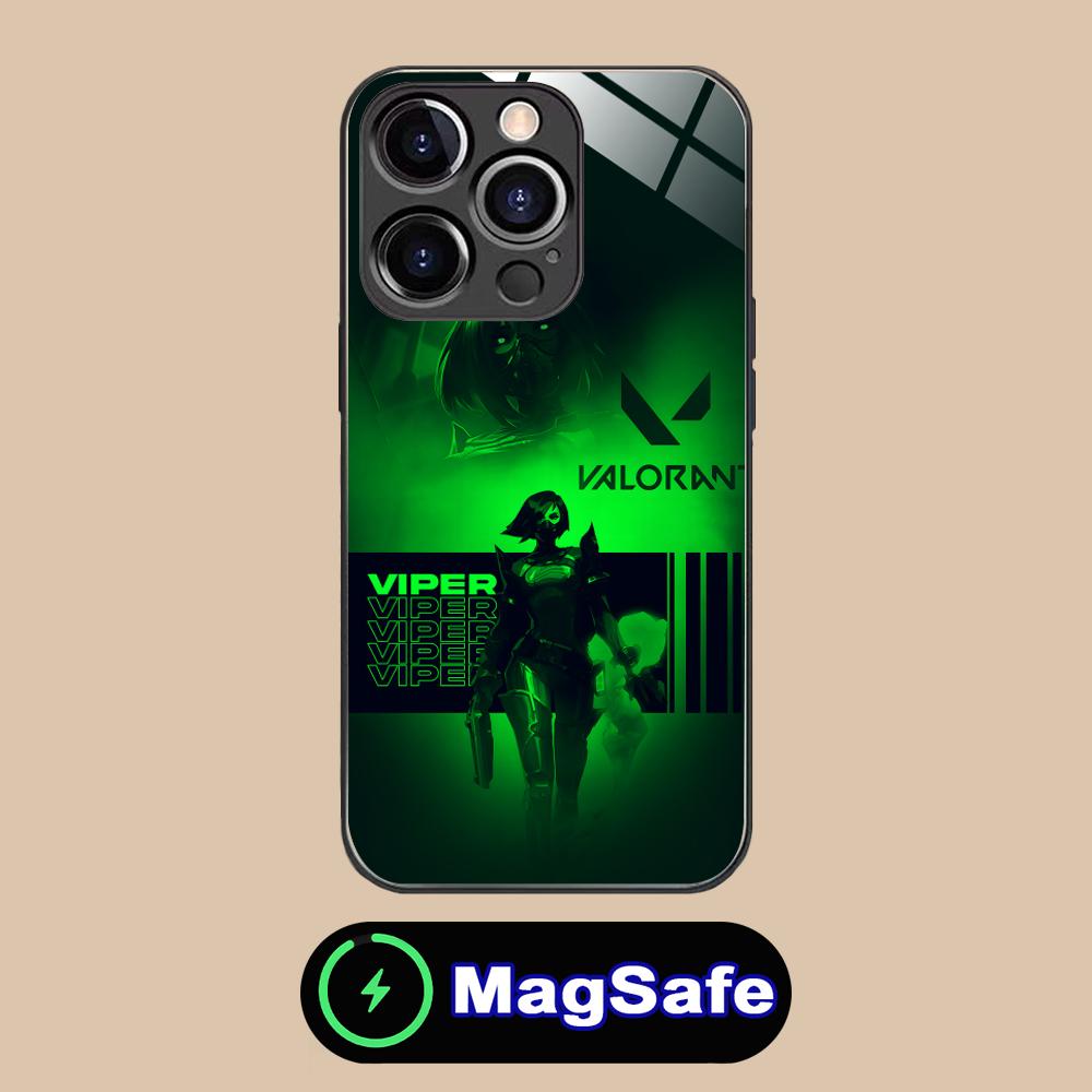 Чехол для мобильного телефона Valorant Viper для iPhone 16 15 14 13 12 11 Pro Max Plus Mini MagSafe Стеклянный Цветной Защитный Роскошный Чехол