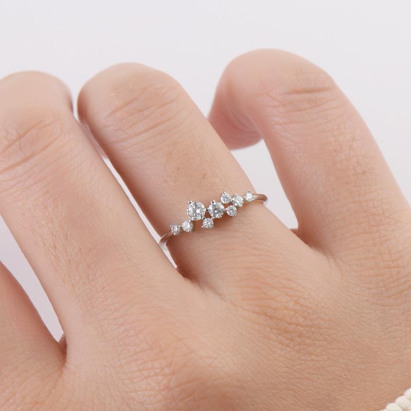 Серебряное Кольцо Silvere Glam A Niche Design с Муассанитом, Кольцо из Чистого Серебра для Женщин «Звездное Небо», Модный и Высококлассный Аксессуар