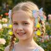 2pcs/set Luminous Flower Faux Flower Hairpin Extra Large Shake Tassels Tassel Hair Clip Silk Butterfly Hairclips Children's Use