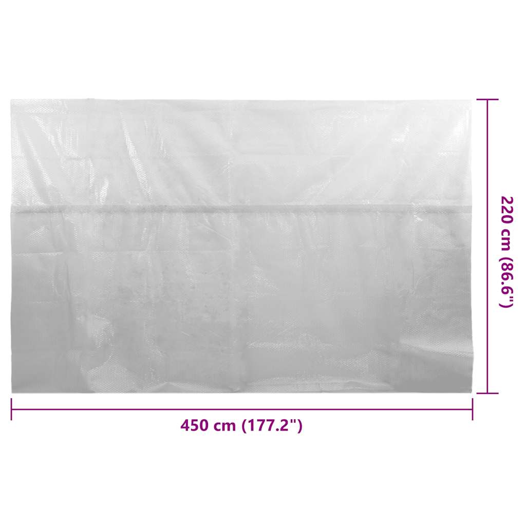 Solar Pool Cover PE 450 x 220 cm Grey