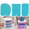 3Pcs Plastic Dough Knife Icing Fondant Scraper Jagged Edge Plain Smooth Cake Paddle Cake Spatulas