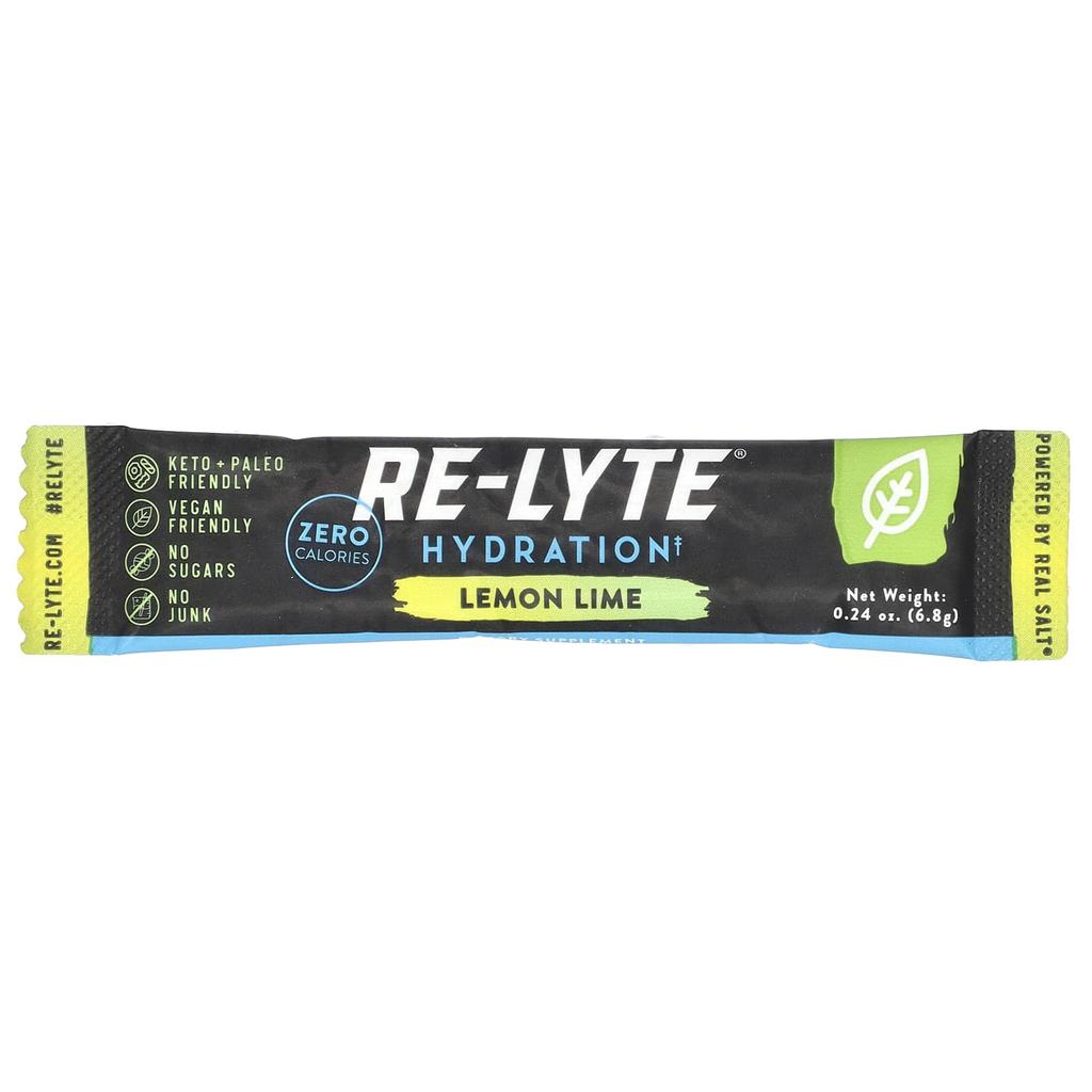 Redmond Trading Company Re-Lyte® Hydration, Lemon Lime, 15 Stick Packs, 0.24 Oz (6.8 G) Each