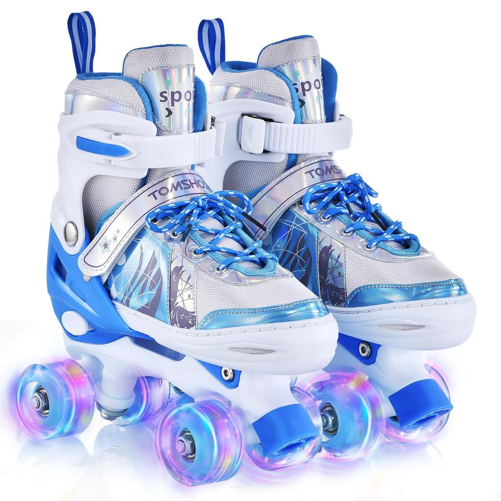 Roller Skates for Kids 4 Size for Children of Different Ages Adjustable Light Up LED Luminous Wheels