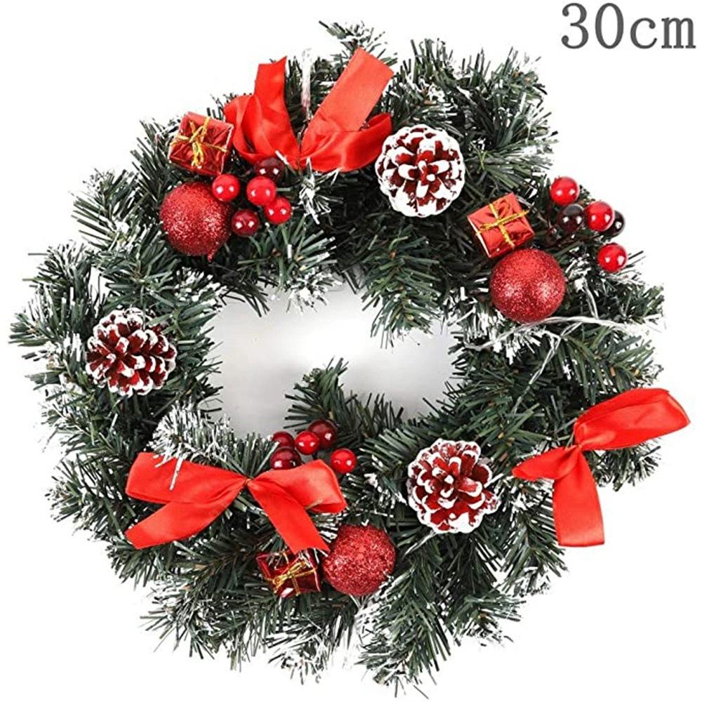 30CM Christmas Wreath for Shopping Malls, Hotels, and Supermarkets - Door Hanging Vine Circle Decoration