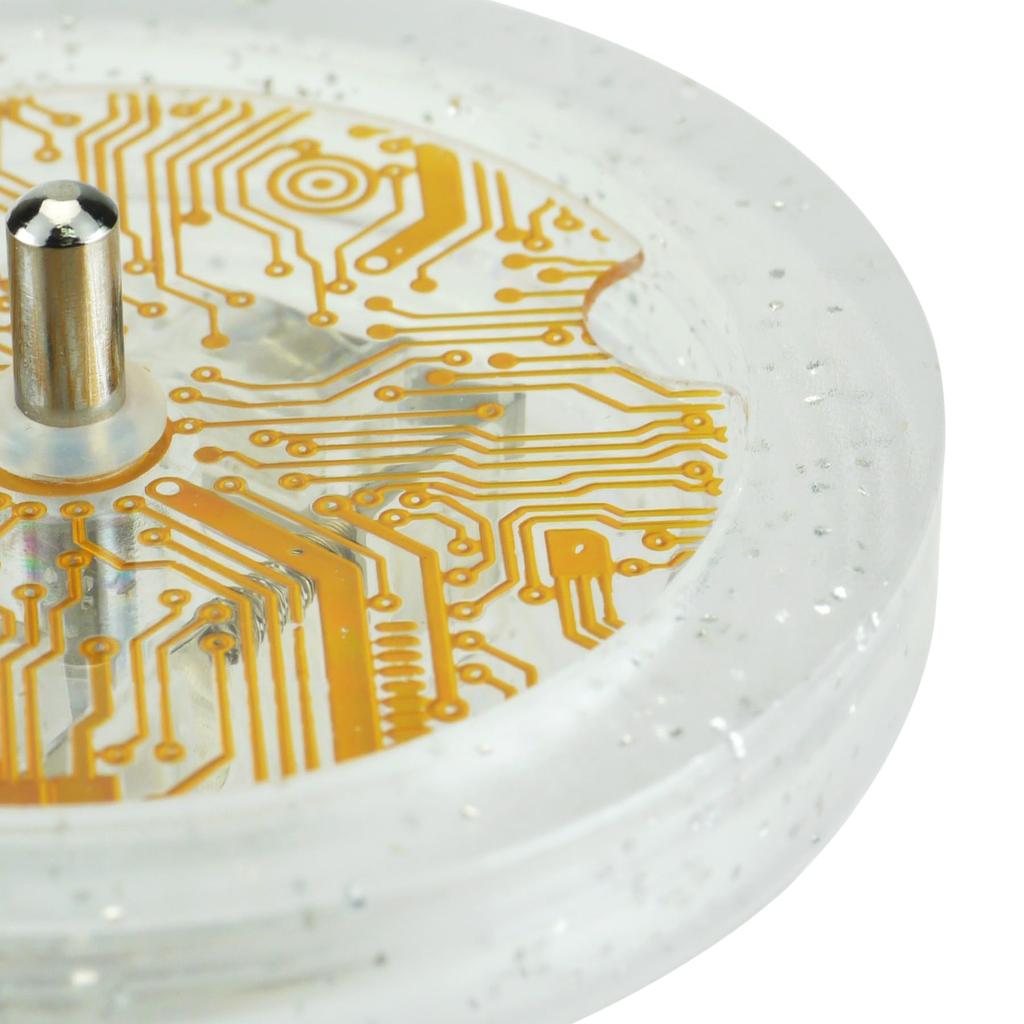 Spin Gear World Championship Certified Throwing Top with 1 String Light-Up Top, Skylark, LED, (Clear Glitter, Multi-LED)