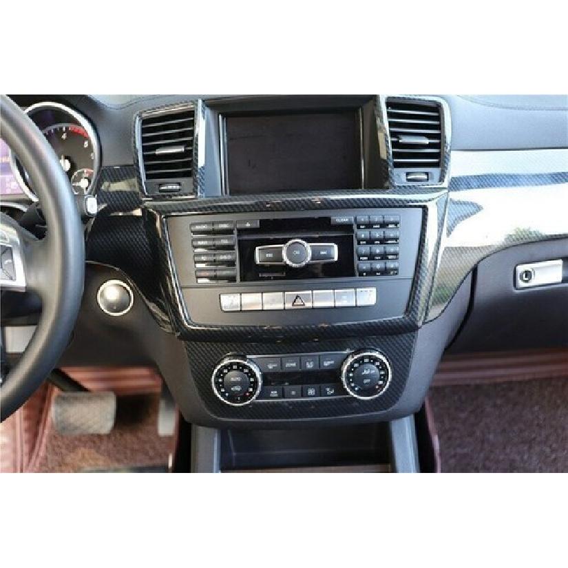 Для Benz GL ML Автомобиль Центральная кнопка управления кондиционером ABS Углеродное волокно Накладка Отделка 2012-15