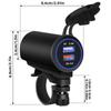 Motorcycle USB Charger 12-24V Dual Port Fast Charging USB Socket Power Outlet Waterproof Fast Charger for Phone GPS Camera