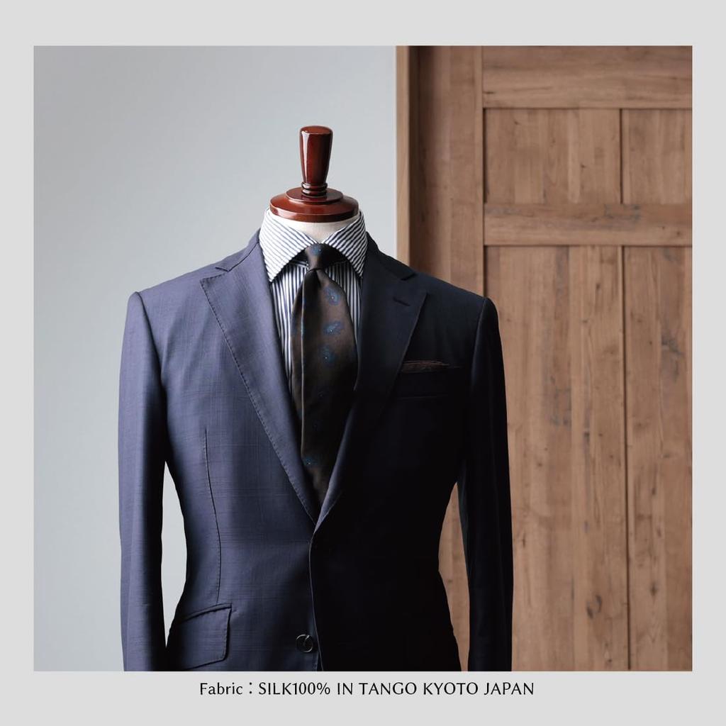 [Y&TAILOR] Галстук, Сделано в Киото, Сделано в Танго, Крупный Узор, Квадратный, Мелкий Узор, Серия с Пейсли-плетением, 100% Шелк, Высококачественный, Сделано в Японии,