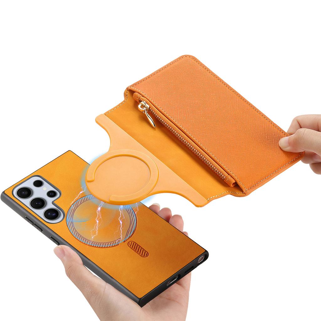 2 in 1 Detachable Magnetic Zipper Cards Solt Wallet Leather Case For Samsung S25 Ultra S24 FE S23 Plus A16 A06 A56 A26 A36 Cover