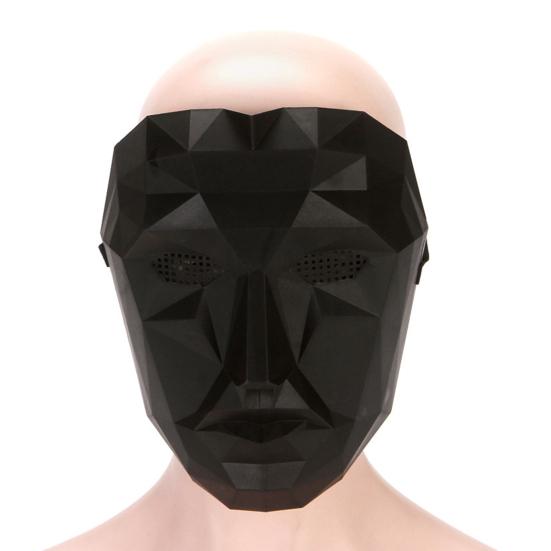 Маска для косплея с геометрическим узором, полнолицевая маска с сетчатыми регулируемыми ремнями, один размер, взрослая маска для костюмированных вечеринок, косплей
