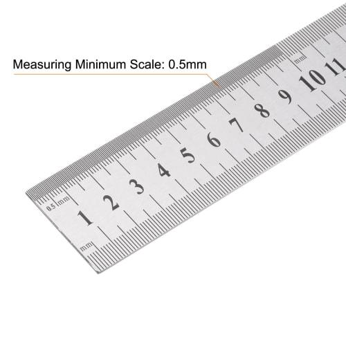 uxcell Stainless Steel Rulers, Set of 2, 120cm/48" Length x 1/20" Thickness x 1-1/2" Width, Inch and Metric, Linear Measuring Tool for Woodworking, Pa