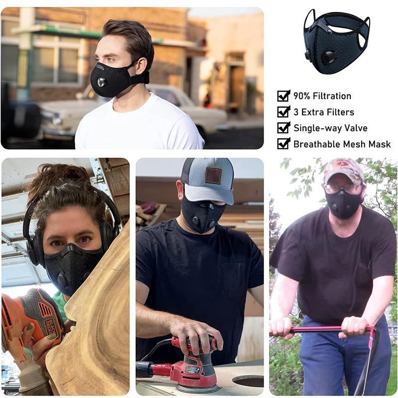 Балаклава Маски Маска для лица с респиратором для мужчин женщин Пылезащитная Фильтрующая Мотоциклетная Маска для рта Многоразовая Спортивная маска
