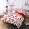 Красный Рождественский Пододеяльник Три Предмета Полиэстер 3D Цифровое Постельное Белье Домашний Текстиль