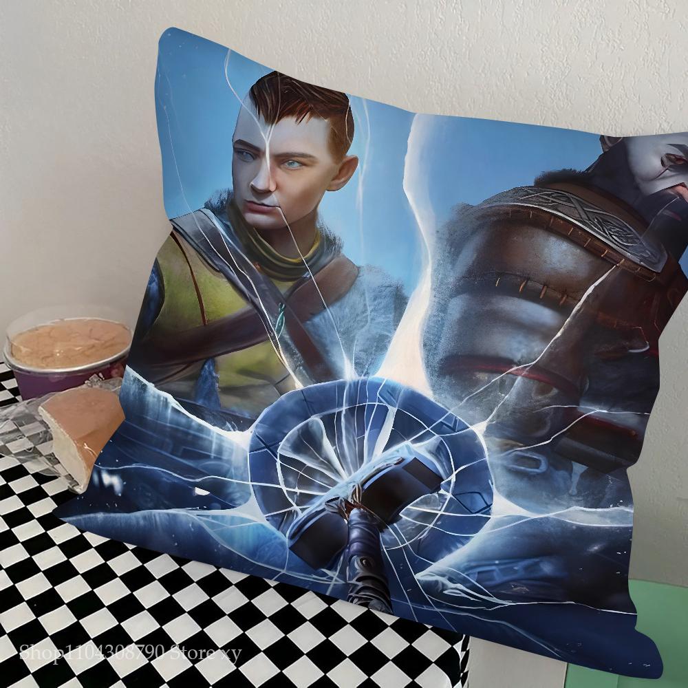 Игровой G-God Of War Ragnarok Наволочка Квадратная Подушка Спальня Диван Отдых Комфортная Подушка Автомобиль Гостиная Домашний Декор