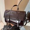 Retro Portable Small Bag Women'S Winter Large-Capacity Commuting Document Small Square Bag Shoulder Messenger Bag