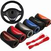 Crystal Carbon Fiber Fashion Sports Hand-stitched Steering Wheel Cover Car Wheel Cover Non-slip Leather Braid For Steering