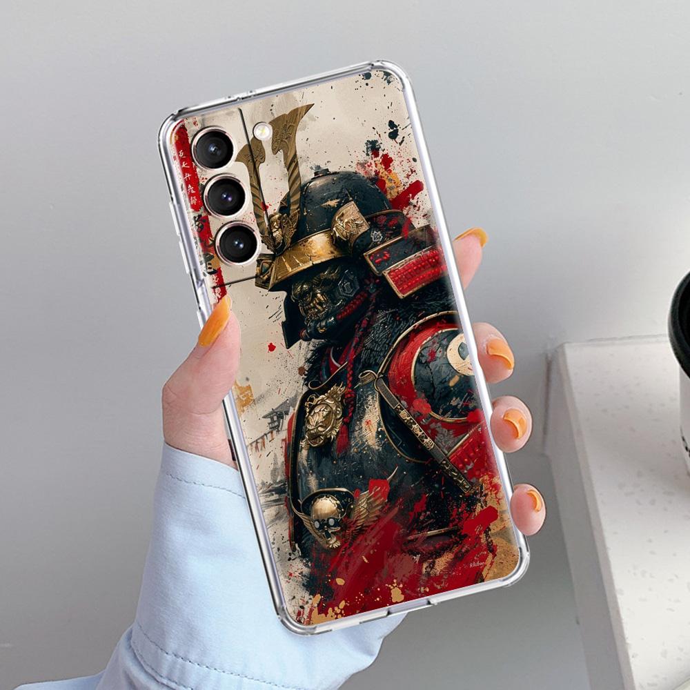 Чехол для телефона Samsung Galaxy S26 S25 S24 S23 S22 Ultra S20 S21 FE 5G Plus Мягкий прозрачный чехол Японский Бусидо Самурай