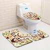Christmas Bathroom Floor Mat Toilet Three-Piece Set