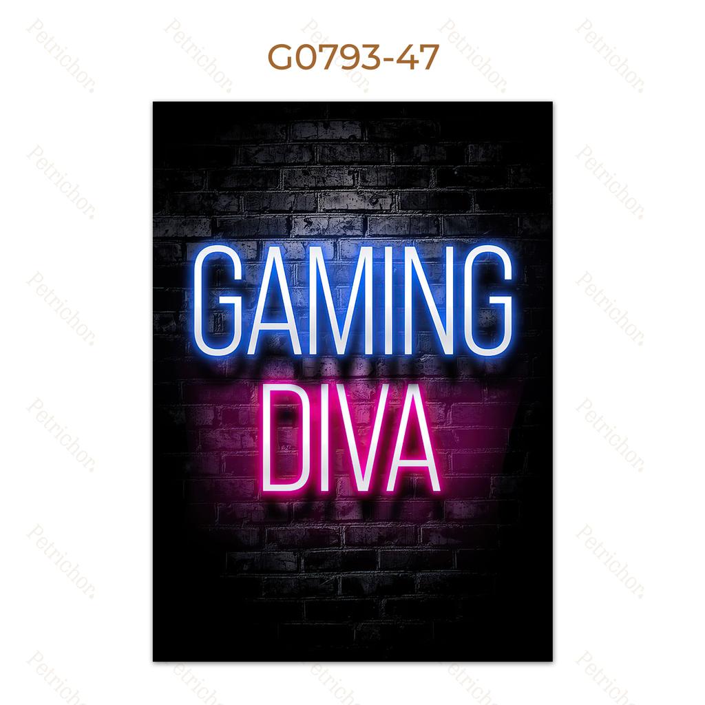 Modern Lights Gaming Zone Industrial Neon Wall Art Canvas Painting Posters Picture For Internet Cafe Bar Boy Room Home Decor