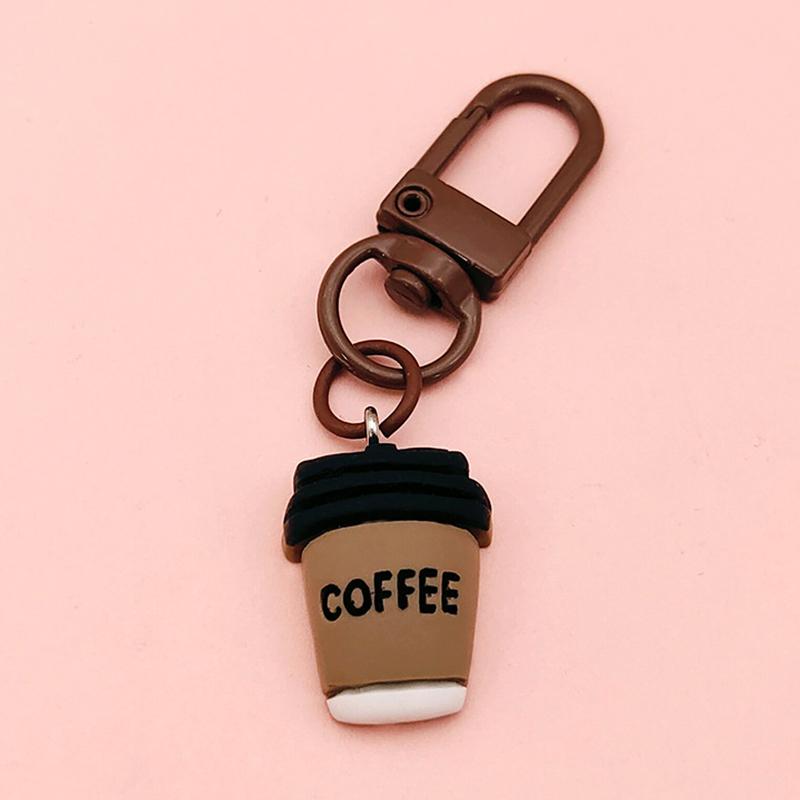 Прохладный черный медведь брелок для ключей кофейная чашка крышка от бутылки кролик кулон автомобильный брелок для ключей рюкзак подвески сумка Декор аксессуары