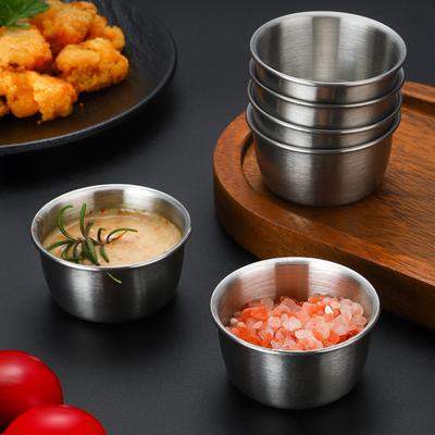 Маленькая чашка для соуса Рамекин из нержавеющей стали Чаша для макания соуса Мини-чашка для пудинга и приправ для кухни, ресторана, кемпинга, вечеринки барбекю, морепродуктов