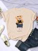 Street Teddy Bear Selfie Swag Girl Funny Printed Tshirts Women Personality Hip Hop Short Sleeve Summer Breathable Tee Clothing