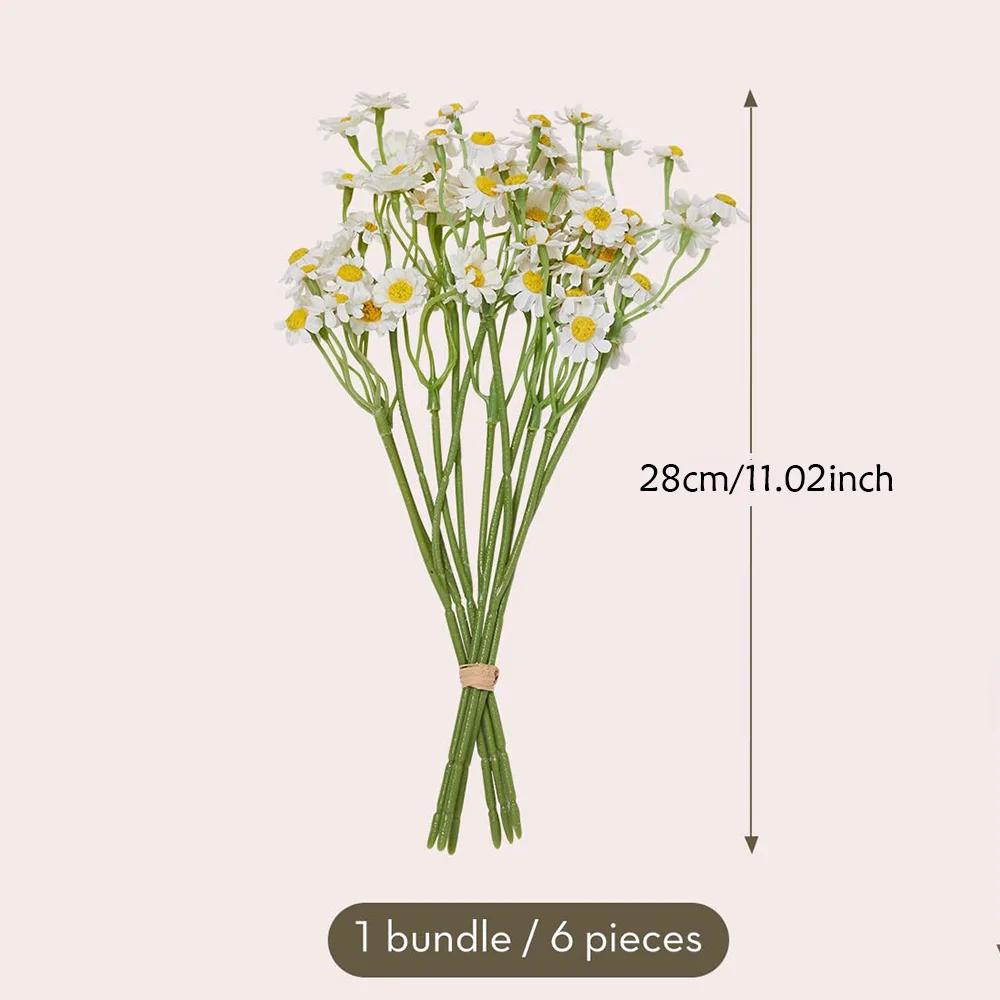 60 головок искусственных цветов маргаритки, небольшой букет искусственных цветов маргаритки для украшения стола на свадьбу, валентинки, домашний декор своими руками