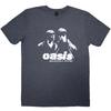 Oasis Unisex T-Shirt: Definitely Maybe Photo Stencil (Navy Blue) (Medium)