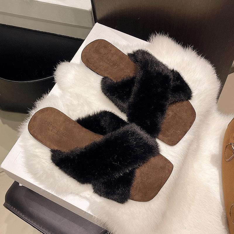 Популярные в интернете тапочки-шлепанцы на плоской подошве для женщин, новинка осени и зимы 2025 года, высококачественные, с перемычкой, домашние хлопковые тапочки для беременных