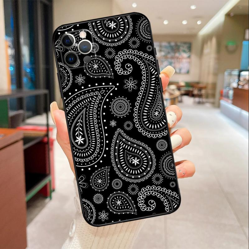 Чехол для телефона с узором пейсли для iPhone 17 16 15 14 13 11 12 Pro Max mini 16 Plus 16e 17 Air Защитный чехол