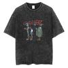 PUNK ROCK Mournful Gorillaz Washed Cotton Mens Harajuku Streetwear Harajuku Short Sleeve TShirt Loose Cotton Tops