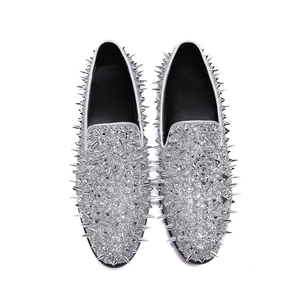 Роскошные туфли из высококачественной оленьей кожи золотого цвета, украшенные розово-золотыми заклепками, 46 мужские, для джентльмена, для высокого дресс-кода, больших размеров 47, для вечеринки, свадьбы, повседневной носки