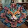Vibrant Metal Wind Spinner with Intricate Cat Design - No-Battery Needed, 360° Rotating Hook for Dynamic Garden & Patio Decor