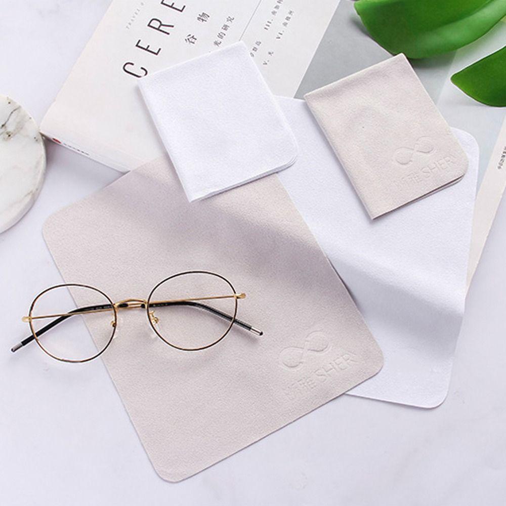 10Pcs Suede Glasses Cleaner Cloth Letter Sunglasses Cleaning Wipes Simple Lens Cleaner Cloth Camera