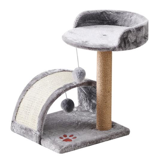 Кошачье дерево с когтеточкой и насестом для кровати, башня для лазанья с подвесным пушистым шаром, сизалевая когтеточка для домашних кошек