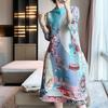 Women's Print Dress Spring Summer Loose Plus Size Dress Midi A-line Dress