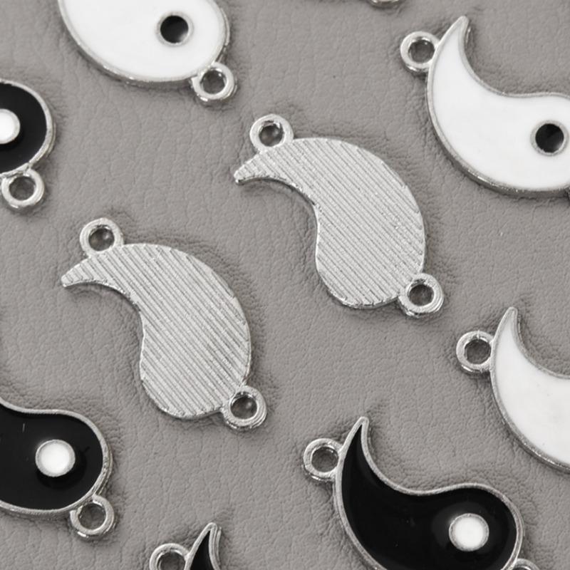 DIY Tai Chi Small Pendant Retro Simple Metal Charms Necklace Bracelet Making Pendants Alloy Jewelry Accessories Ornaments Parts